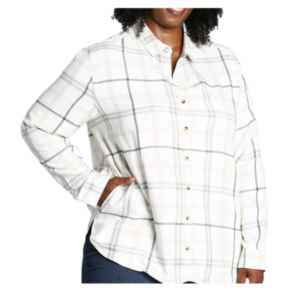 Jachs Girlfriend Women's Flannel Button Plaid Shirt Size XXL NWT - Picture 5 of 6